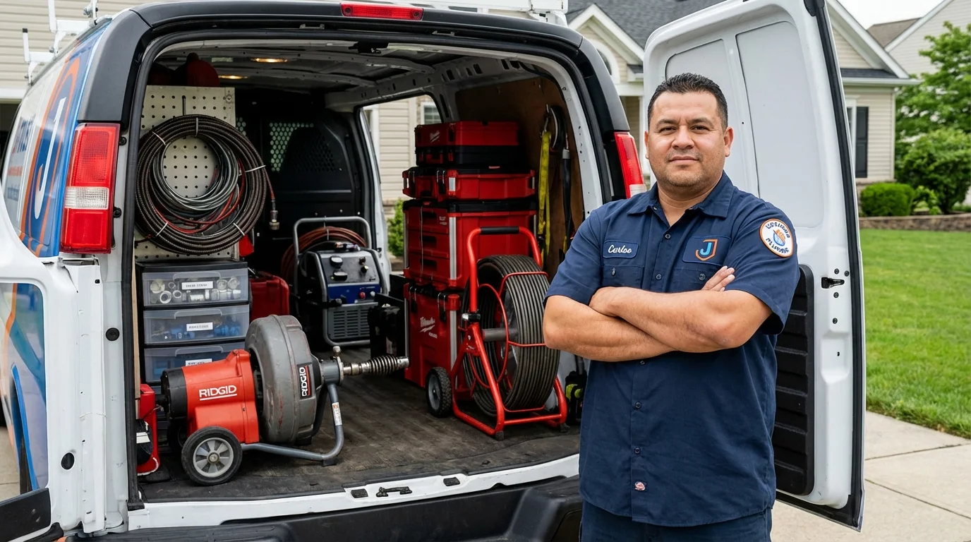 Professional drain cleaning equipment and Johns Plumbing LLC plumber in Algona