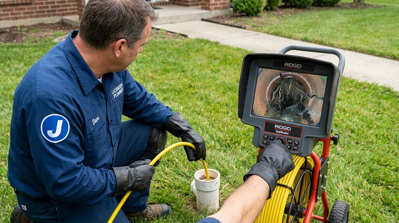 Sewer camera inspection being performed by Johns Plumbing LLC in Algona